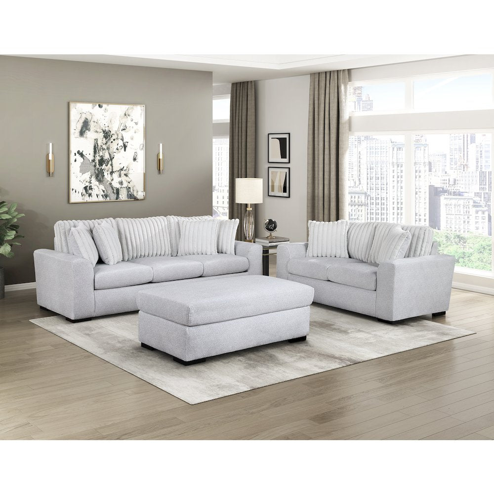 Athena Textured Ottoman in Gray