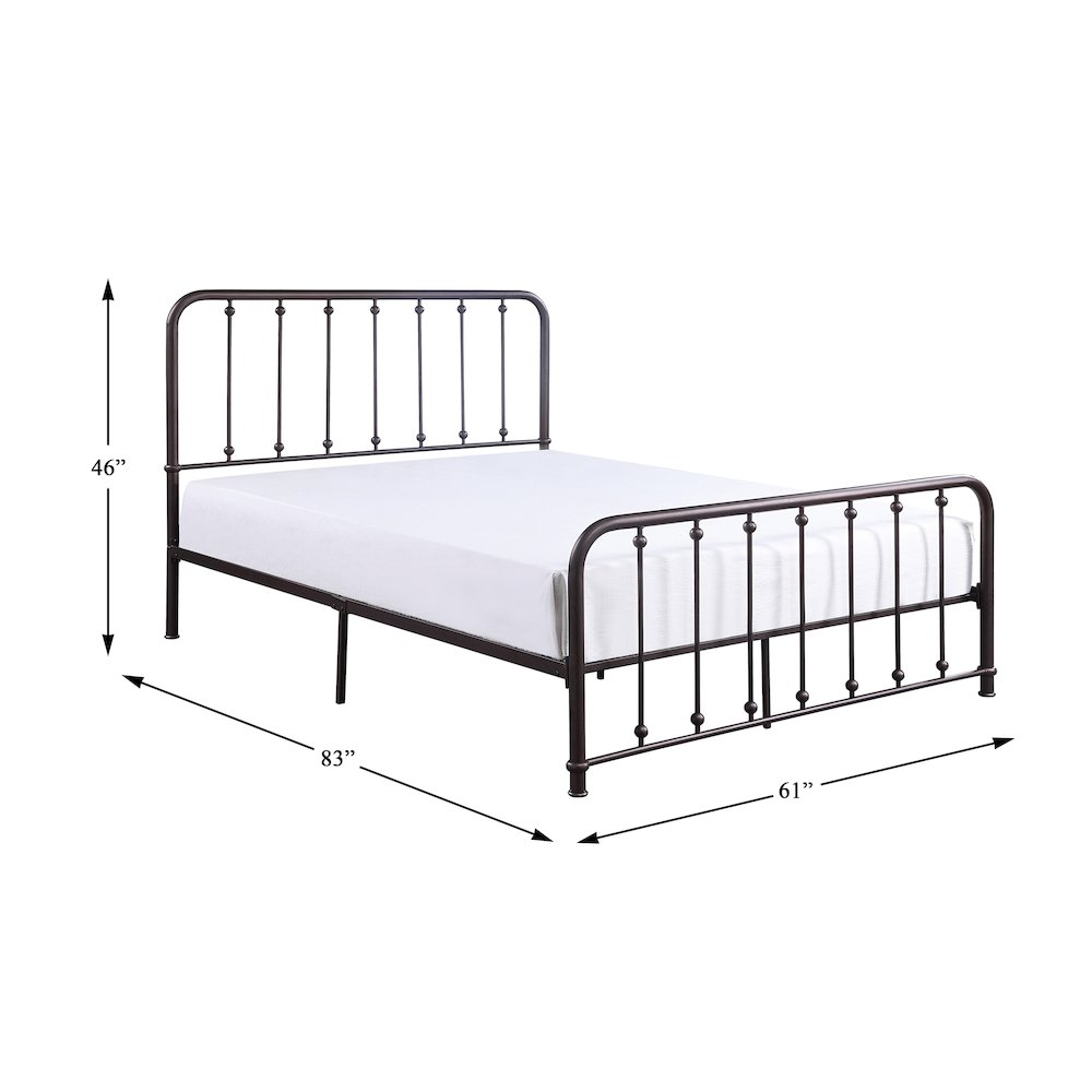 Larkspur Metal Queen Platform Bed in Dark bronze
