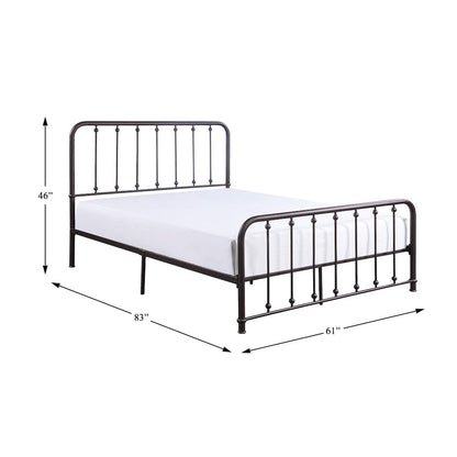 Larkspur Metal Queen Platform Bed in Dark bronze