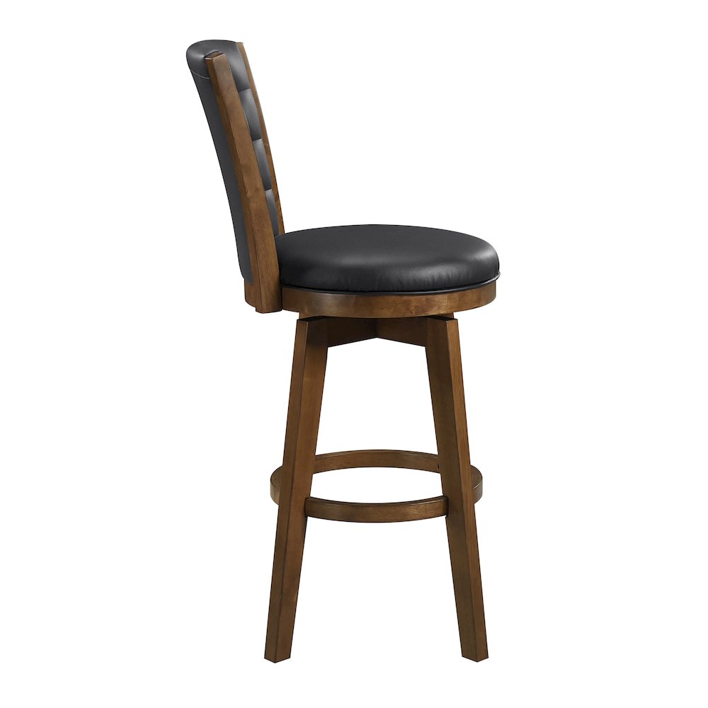 Medford Faux leather Pub Height Swivel Stool, set of 2 in Black