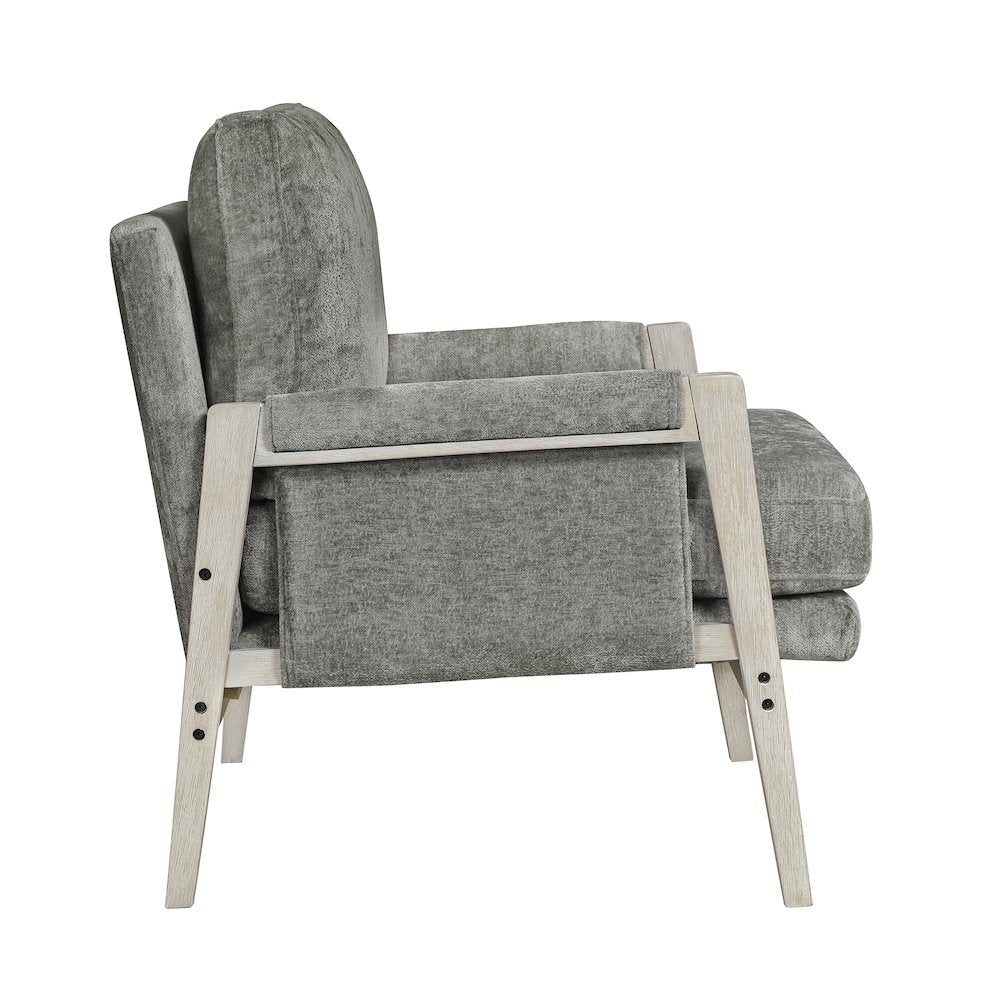 Umar Chenille Accent Chair in Brownish Gray