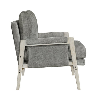 Umar Chenille Accent Chair in Brownish Gray