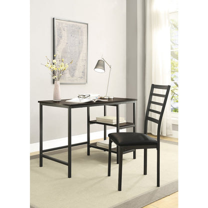 Madigan Metal Writing Desk with Chair in Black