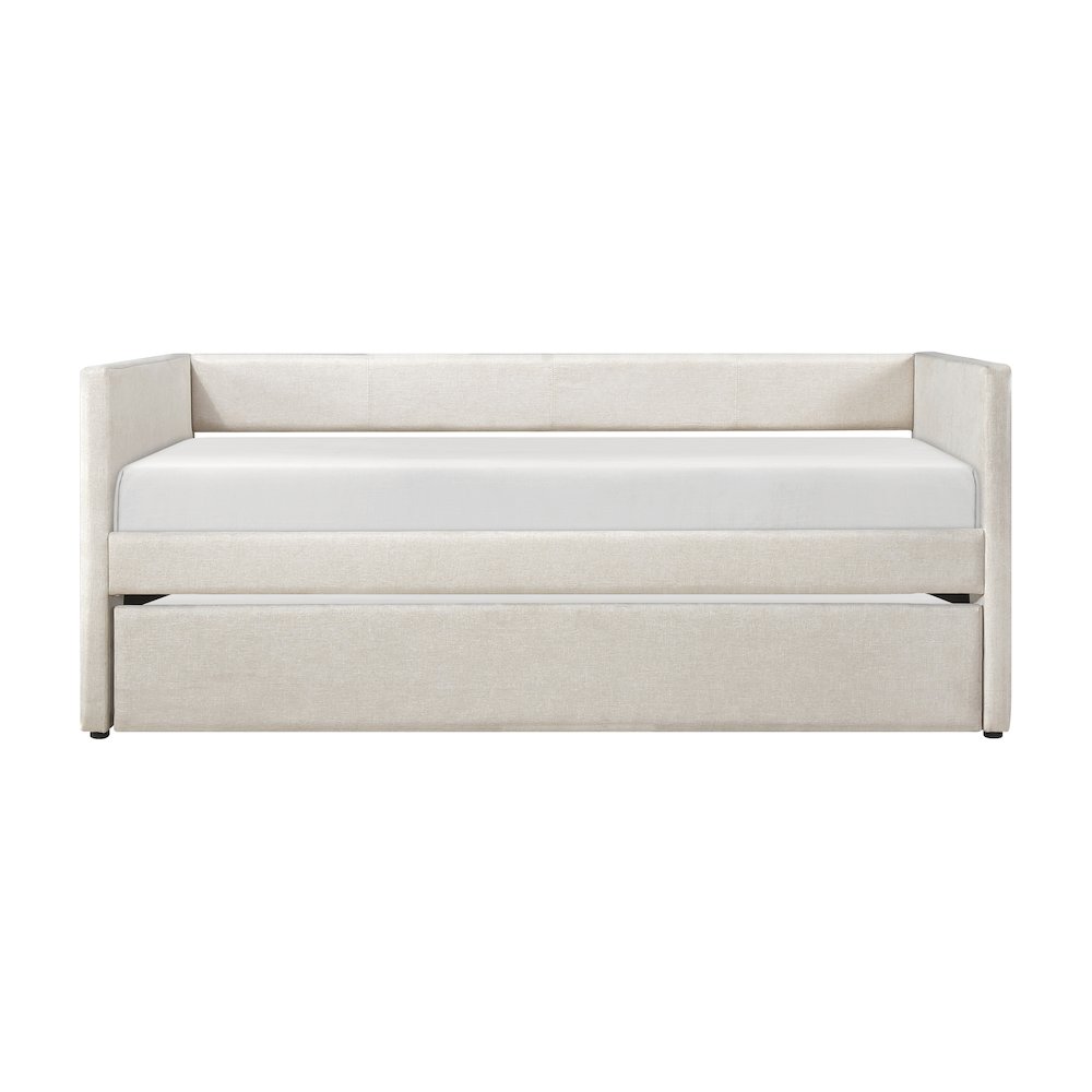 Trudy Textured Daybed with Trundle in Beige