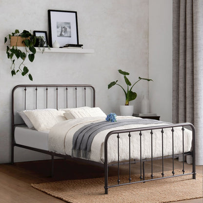 Larkspur Metal Full Metal Platform Bed in Dark Bronze