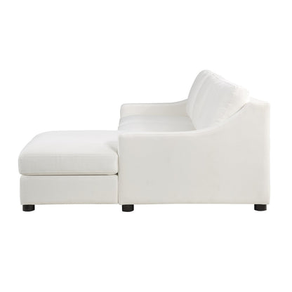 Zayden Textured 2-Piece Sectional with Right Chaise in Ivory