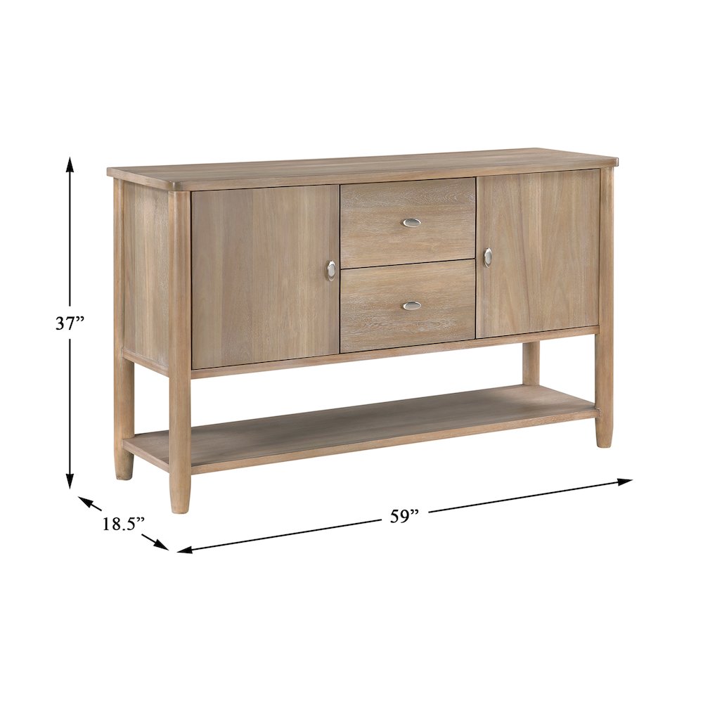 Myrna Asian Hardwood Dining Room Server in Natural