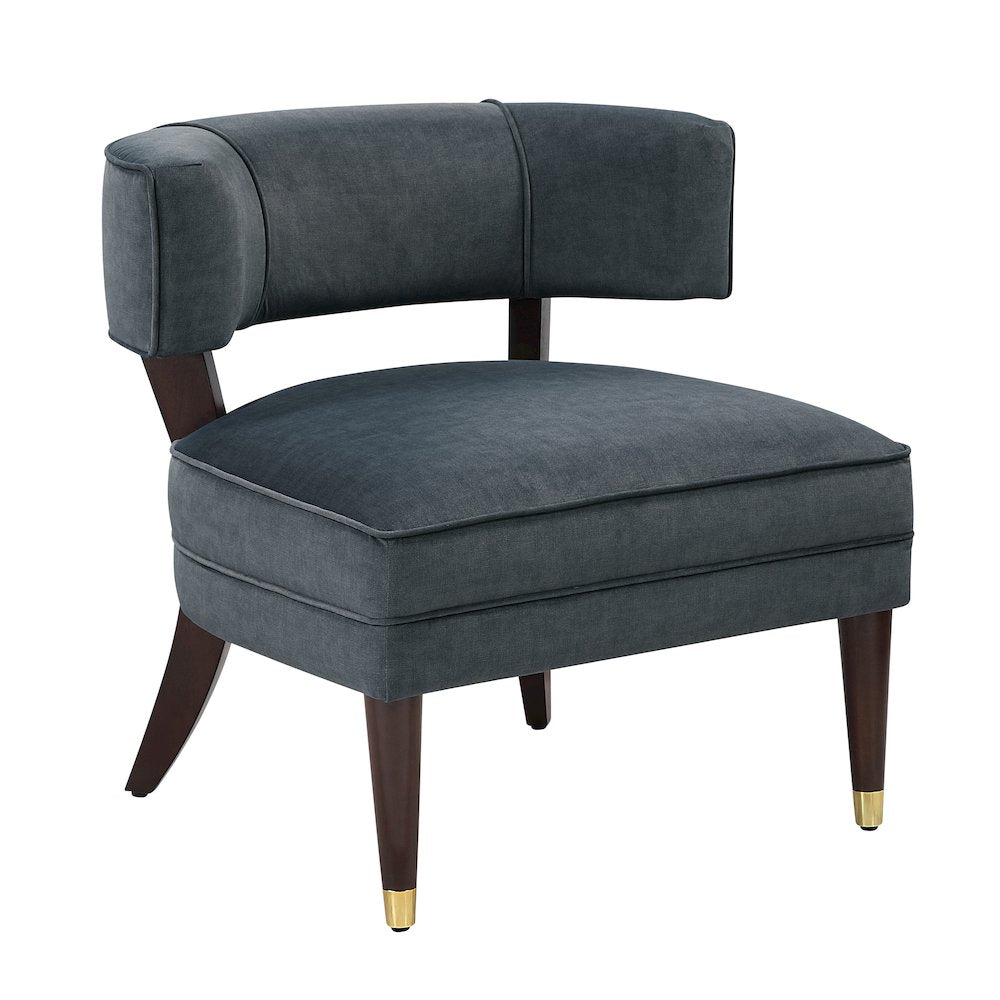 Wilson Velvet Accent Chair in Dark Gray