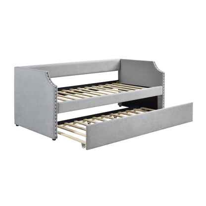 Shiloh Textured Daybed with Trundle in Light Gray