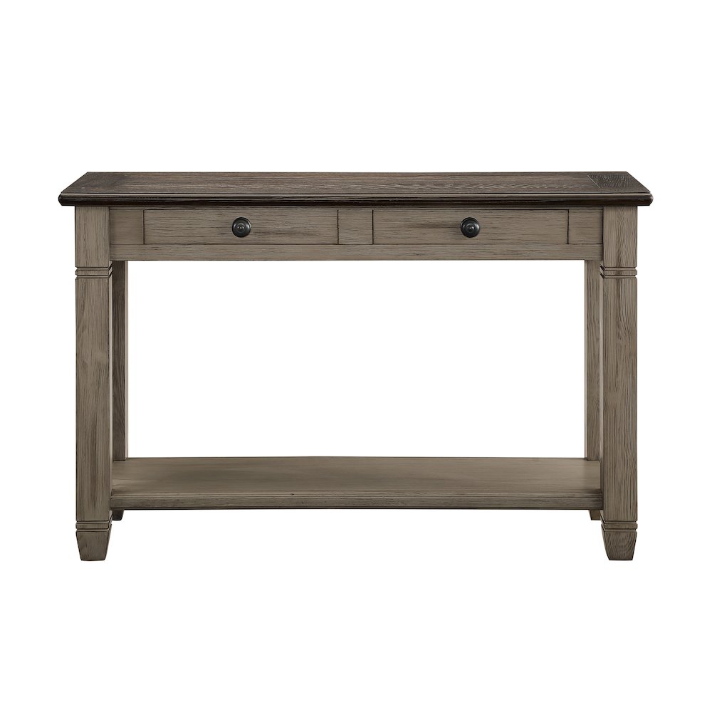 Granby Pine Sofa Table in 2-Tone Finish (Coffee and Antique Gray)