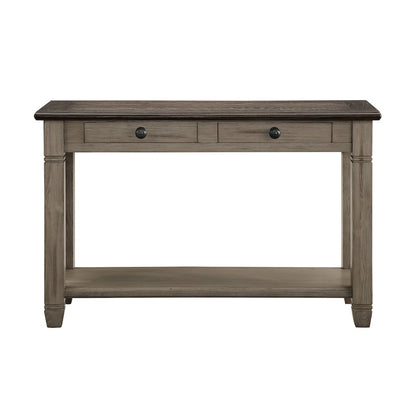 Granby Pine Sofa Table in 2-Tone Finish (Coffee and Antique Gray)