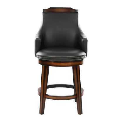 Bayshore Wood Swivel Counter Height Chair, set of 2 in Brown