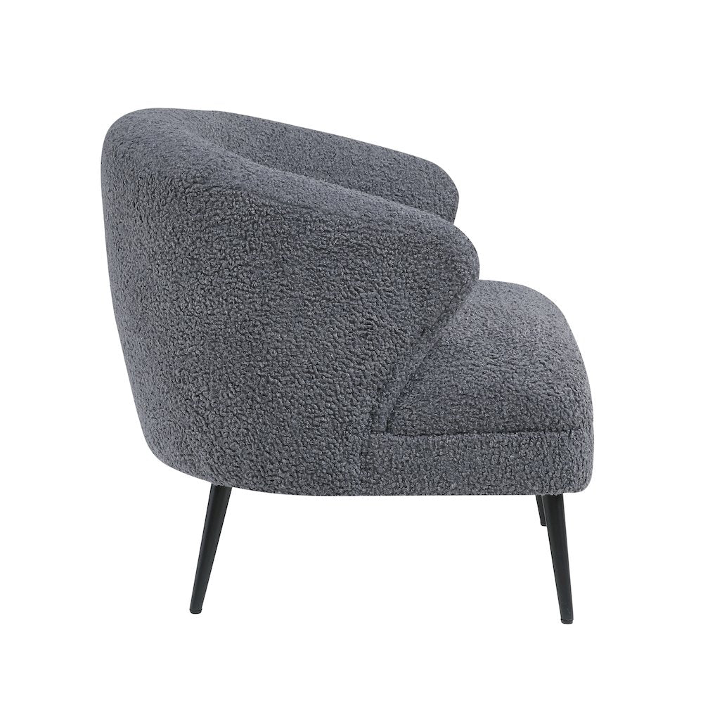 Woodway Boucle Accent Chair in Dark Gray