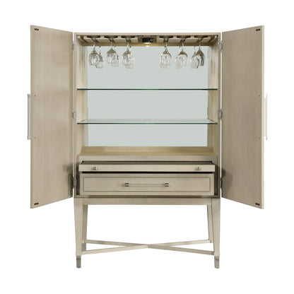 Genoa Oak Veneer Bar Cabinet in Light Oak Finish