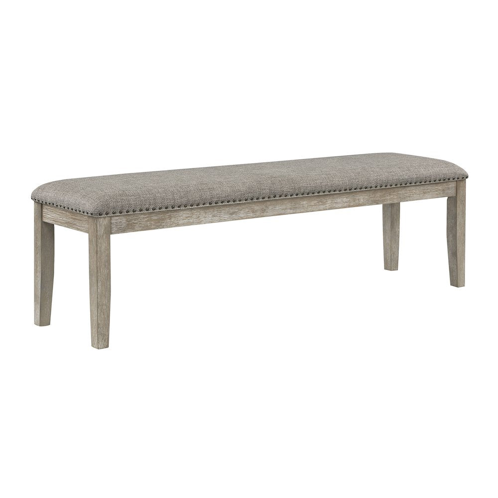 Southlake Textured Dining Room Bench in Light gray