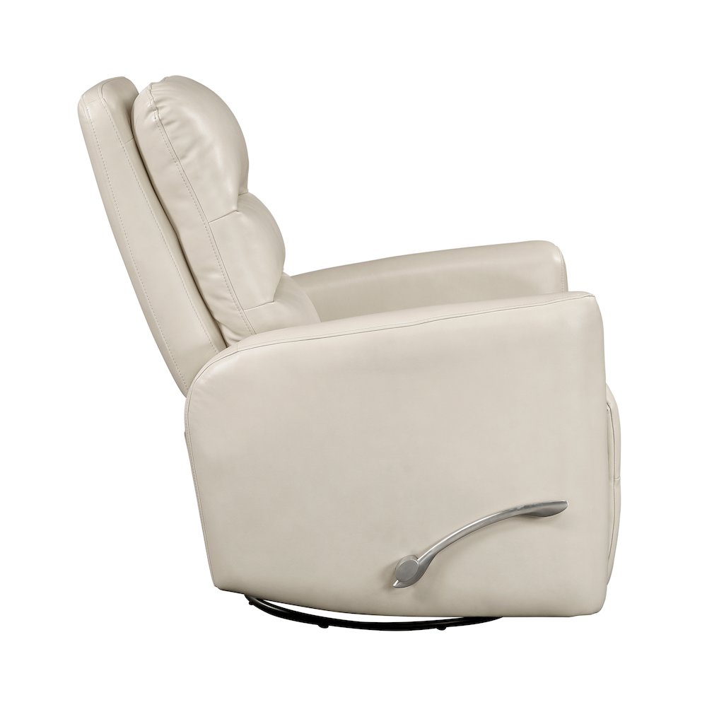 Dimitri Faux Leather Swivel Glider Reclining Chair in Beige
