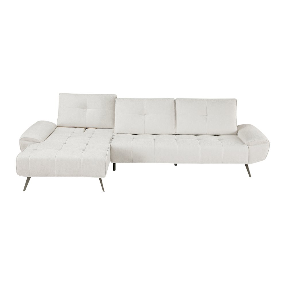 Dominic Chenille 2-Piece Sectional with Left Chaise in Beige