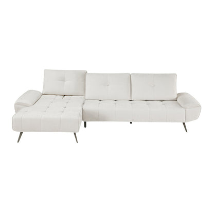 Dominic Chenille 2-Piece Sectional with Left Chaise in Beige
