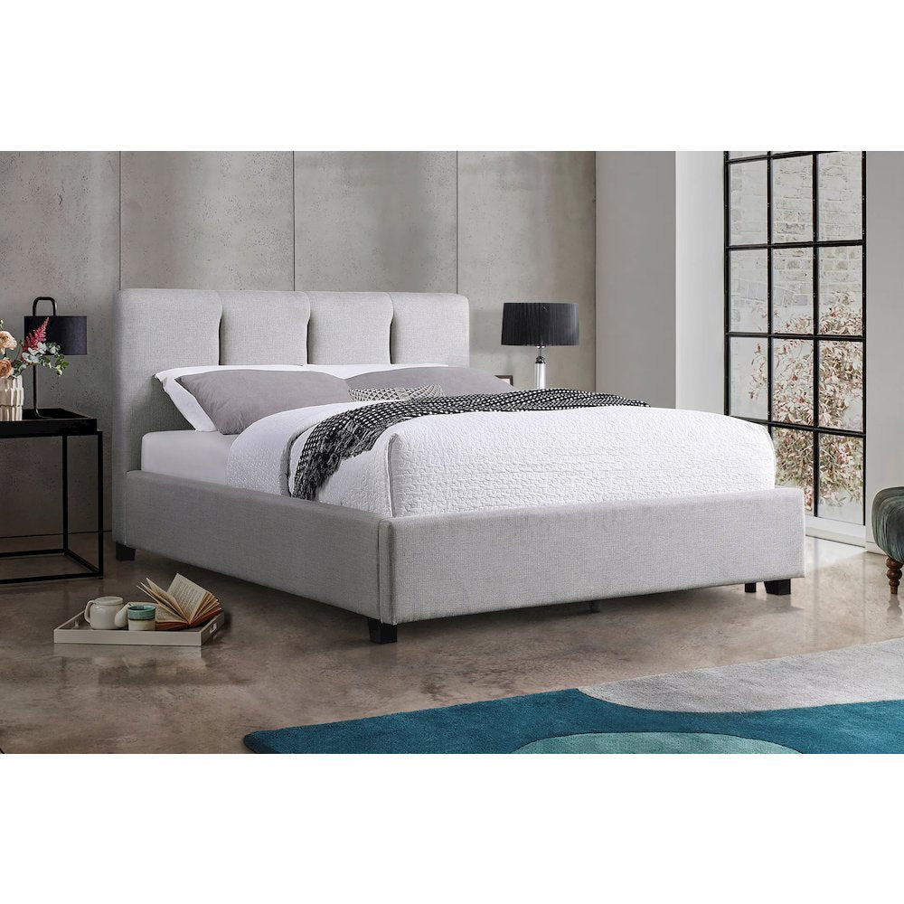Aitana Textured California King Platform Bed in Gray