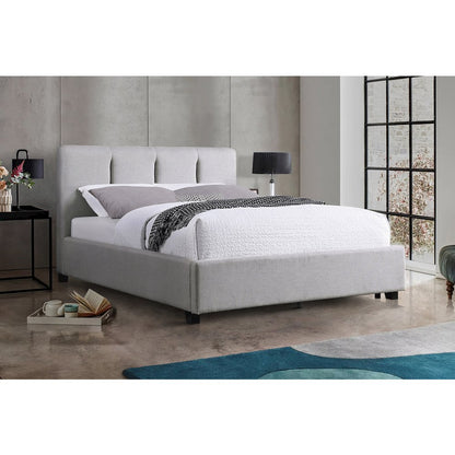 Aitana Textured California King Platform Bed in Gray