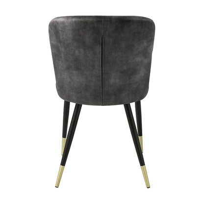 Clemente Velvet Dining Room Side Chair, set of 2 in Charcoal