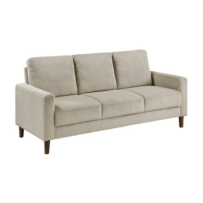 Crandall Corduroy 3pc Set: Sofa, Loveseat, Chair in Taupe