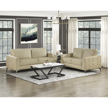 Cazon Microfiber Love Seat in Sand