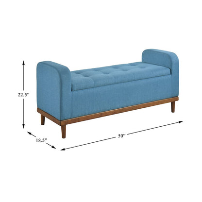 Brigitte Textured Lift Top Storage Bench in Blue