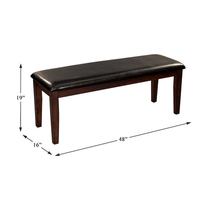 Mantello Wood Dining Room Bench in Dark brown