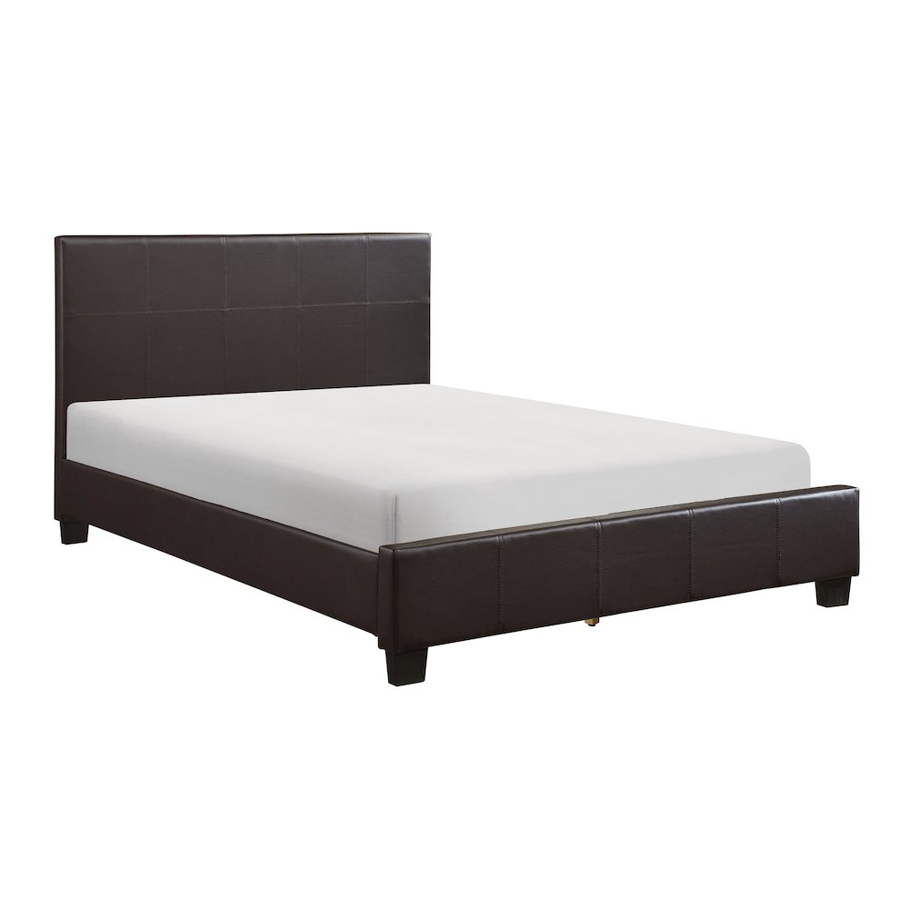 Lorenzi Faux Leather Full Bed in Dark Brown