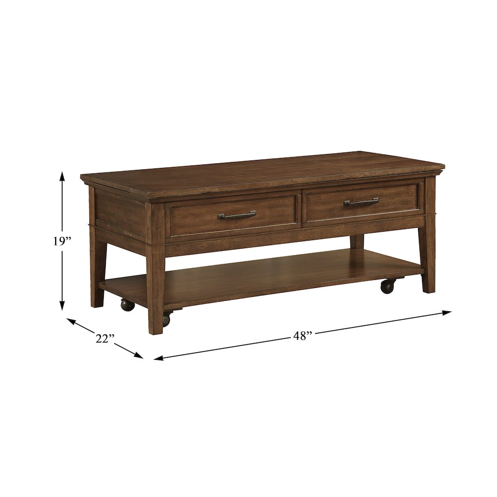Whitley Asian Hardwood Cocktail Table in Brown