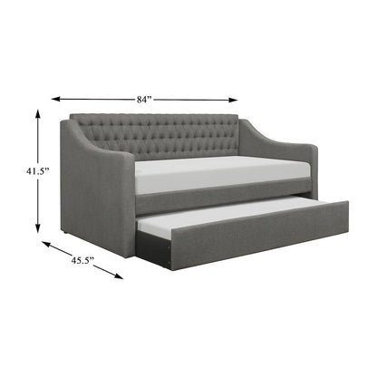 LaBelle Fabric Daybed with Trundle in Gray