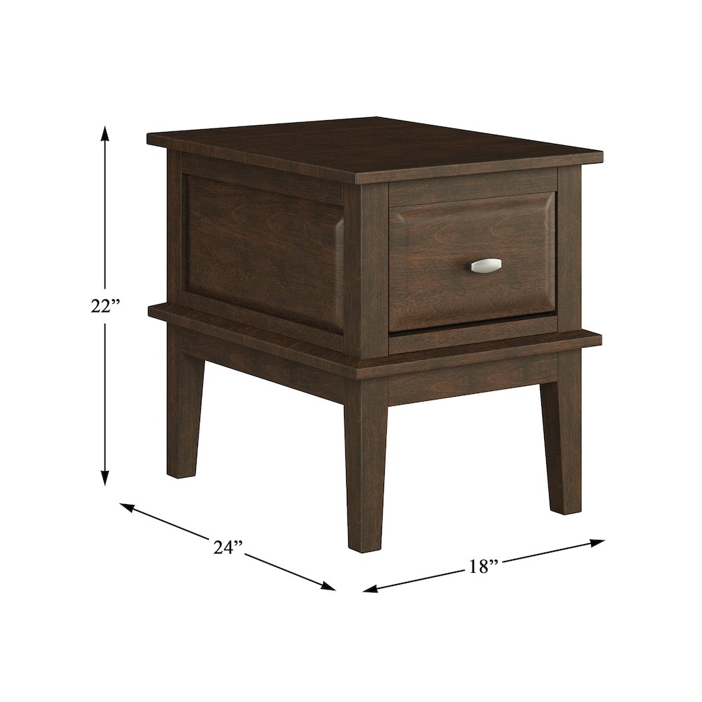 Minot Asian Hardwood End Table in Brown Cherry
