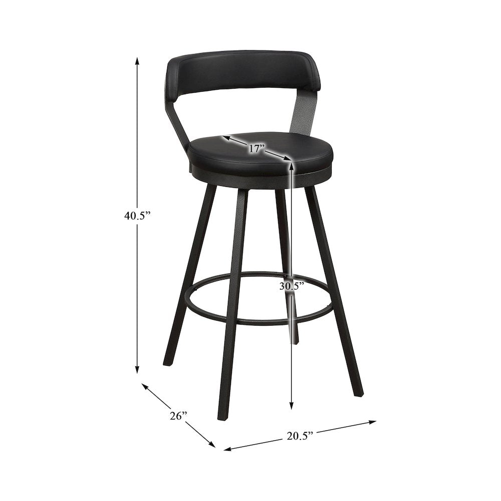 Appert Metal Swivel Pub Height Chair,  set of 2 in Black