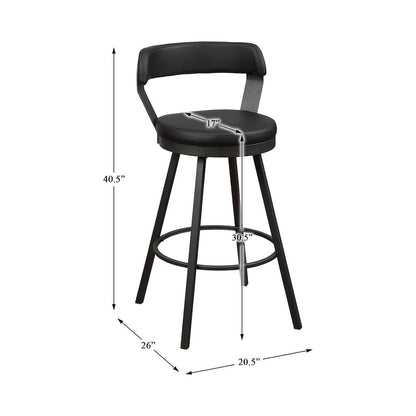 Appert Metal Swivel Pub Height Chair,  set of 2 in Black