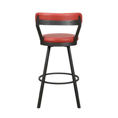 Appert Metal Swivel Pub Height Chair,  set of 2 in Red