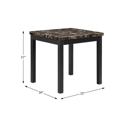 Tempe Metal 3-Piece Occasional Tables with Faux Marble Top in Black