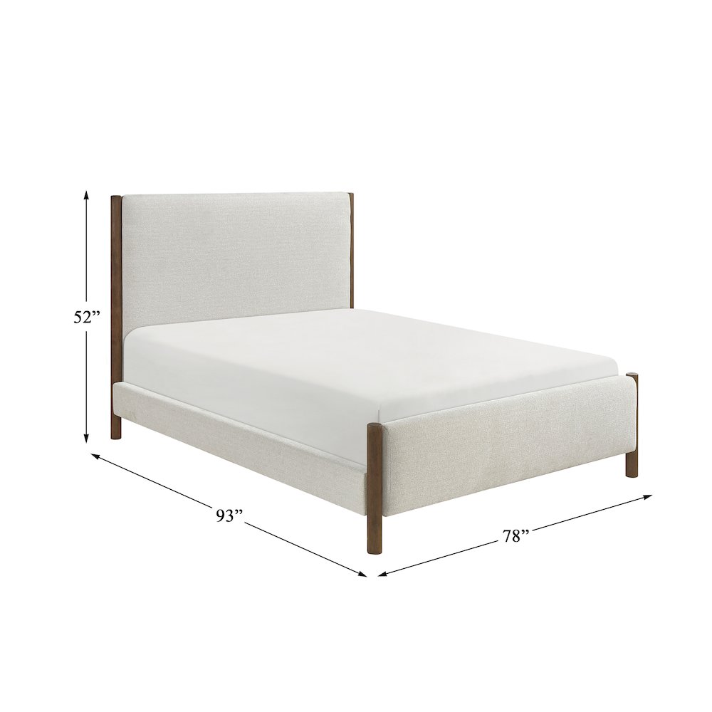 Julian Chenille California King Platform Bed in Beige