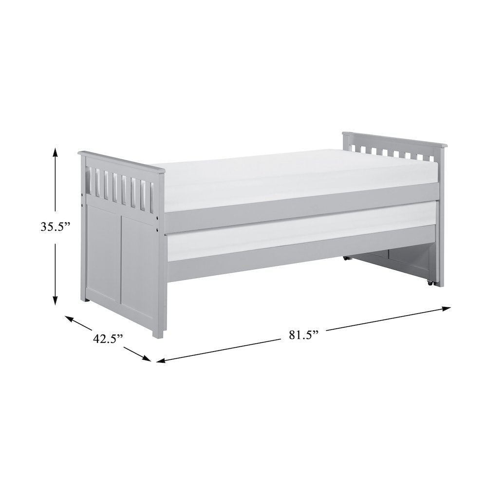 Orion Pine Twin/Twin Bed in Gray