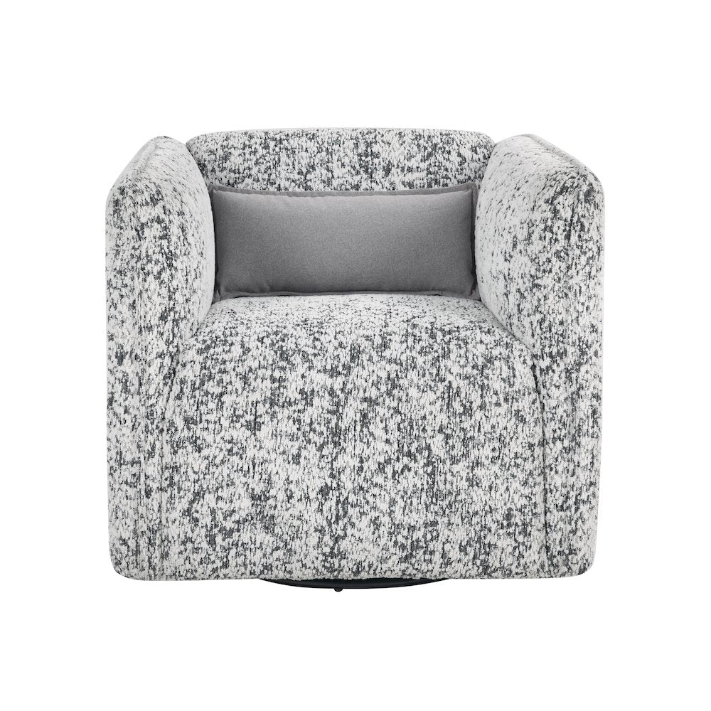 Finnegan Jacquard Swivel Chair in Gray