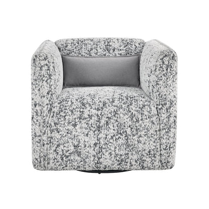 Finnegan Jacquard Swivel Chair in Gray