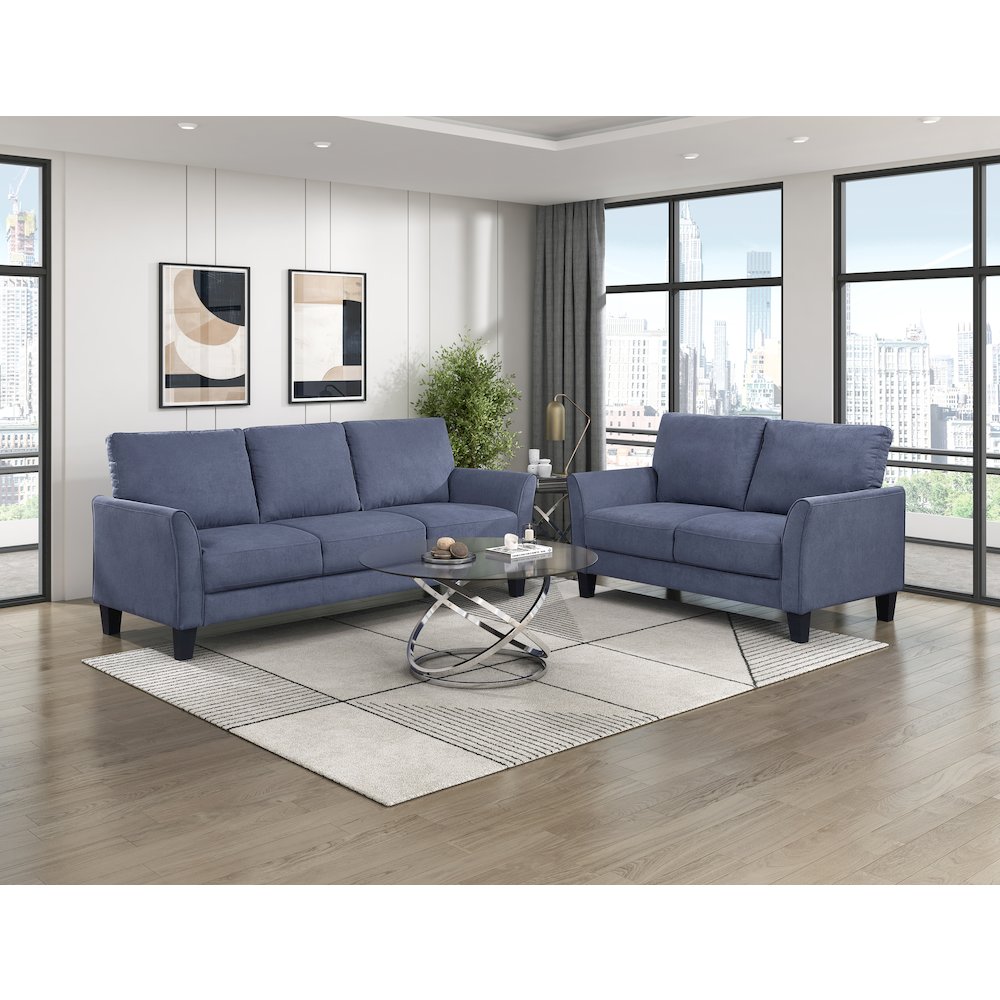 Aliana Textured Sofa in Blue