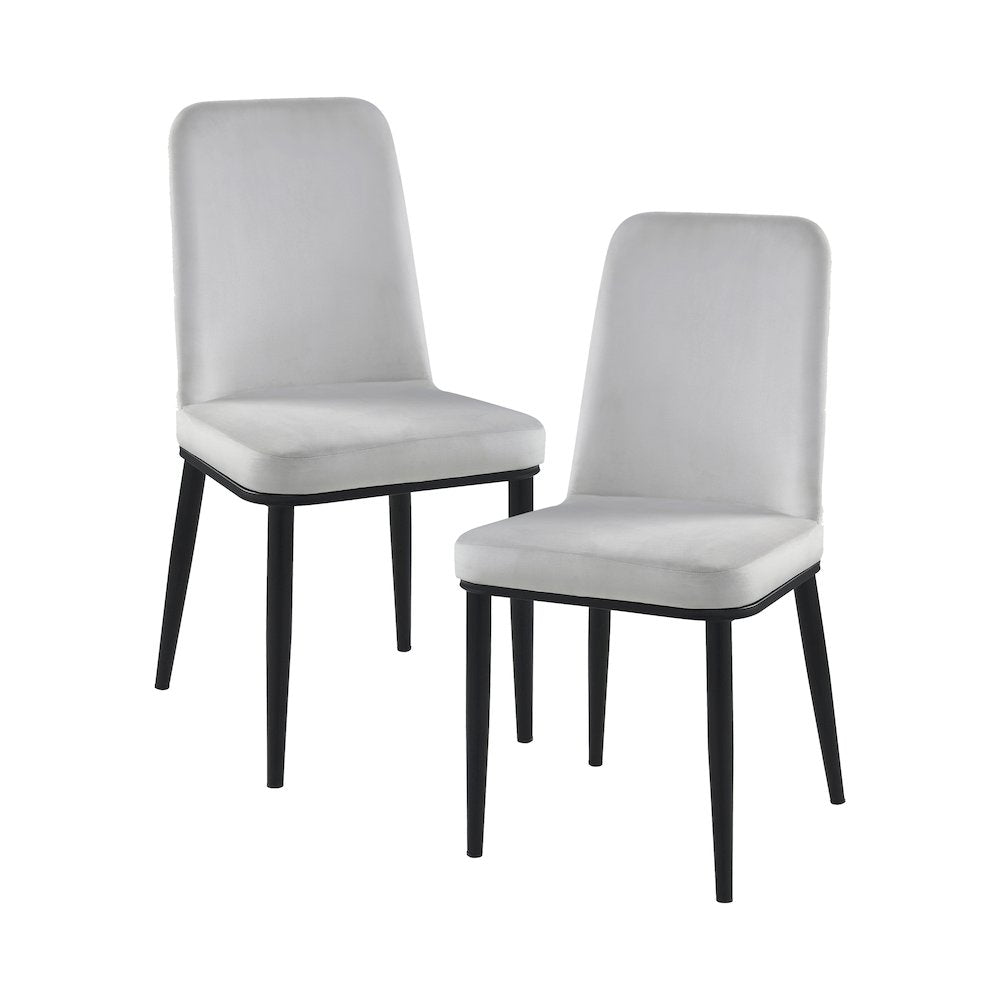 Salerno Velvet Dining Room Side Chair, set of 2 in Beige