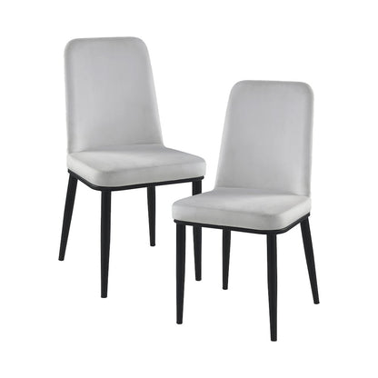 Salerno Velvet Dining Room Side Chair, set of 2 in Beige