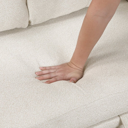Robinson Boucle Love Seat with Pull-out Bed, Shelves in Beige