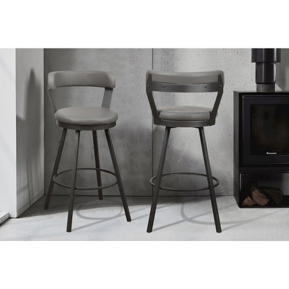 Appert Metal Swivel Pub Height Chair,  set of 2 in Gray