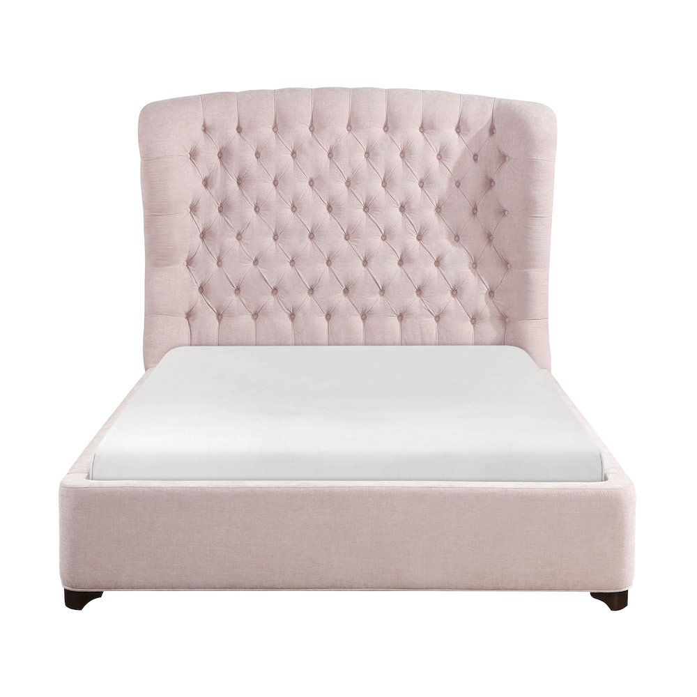Cameo Chenille California King Upholstery Bed in Pink