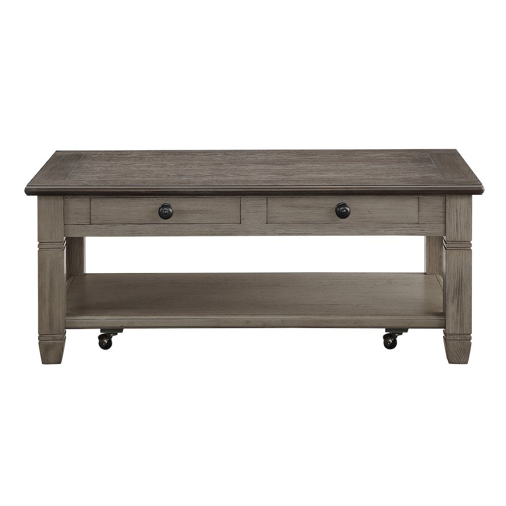 Granby Pine Cocktail Table in 2-Tone Finish (Coffee and Antique Gray)