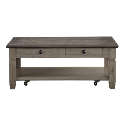 Granby Pine Cocktail Table in 2-Tone Finish (Coffee and Antique Gray)