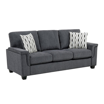 Chelsea Chenille 2pc Set: Sofa, Loveseat in Dark Gray